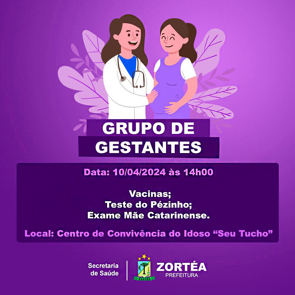 Zortéa realizará Encontro do Grupo de Gestantes no mês de abril