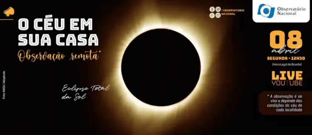 Eclipse total do Sol acontece nesta segunda; saiba como ver pela internet