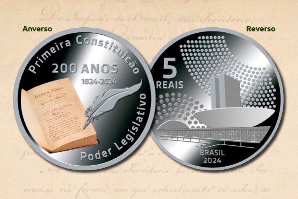 Lançada moeda comemorativa dos 200 anos da primeira Constituição do Brasil