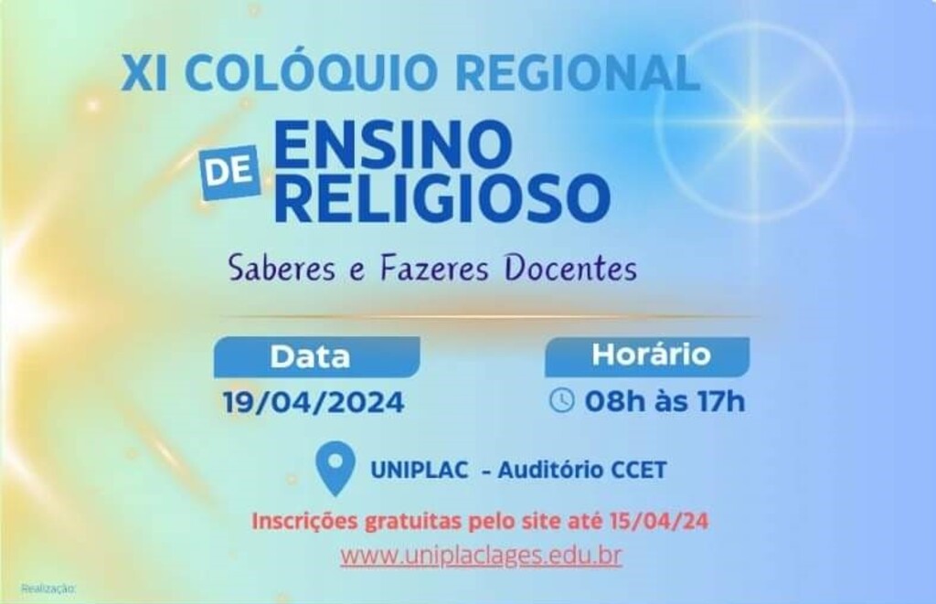 XI Colóquio Regional de Ensino Religioso acontece nesta sexta-feira, 19, em Lages
