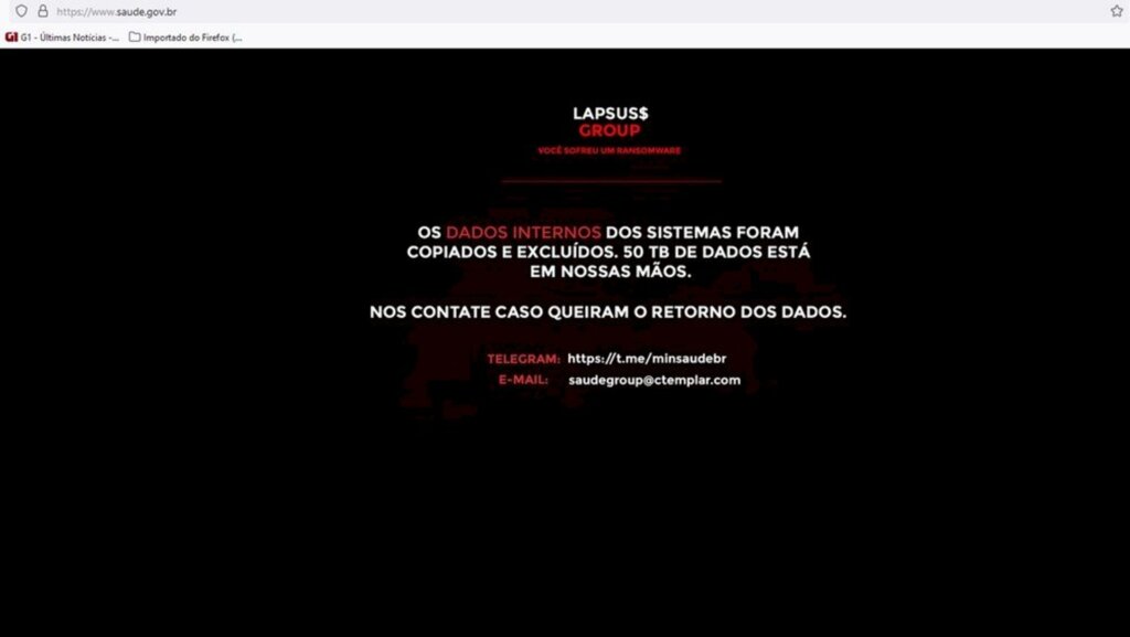 Ministério da saúde sofre ataque de hackers; site e aplicativo estão fora do ar