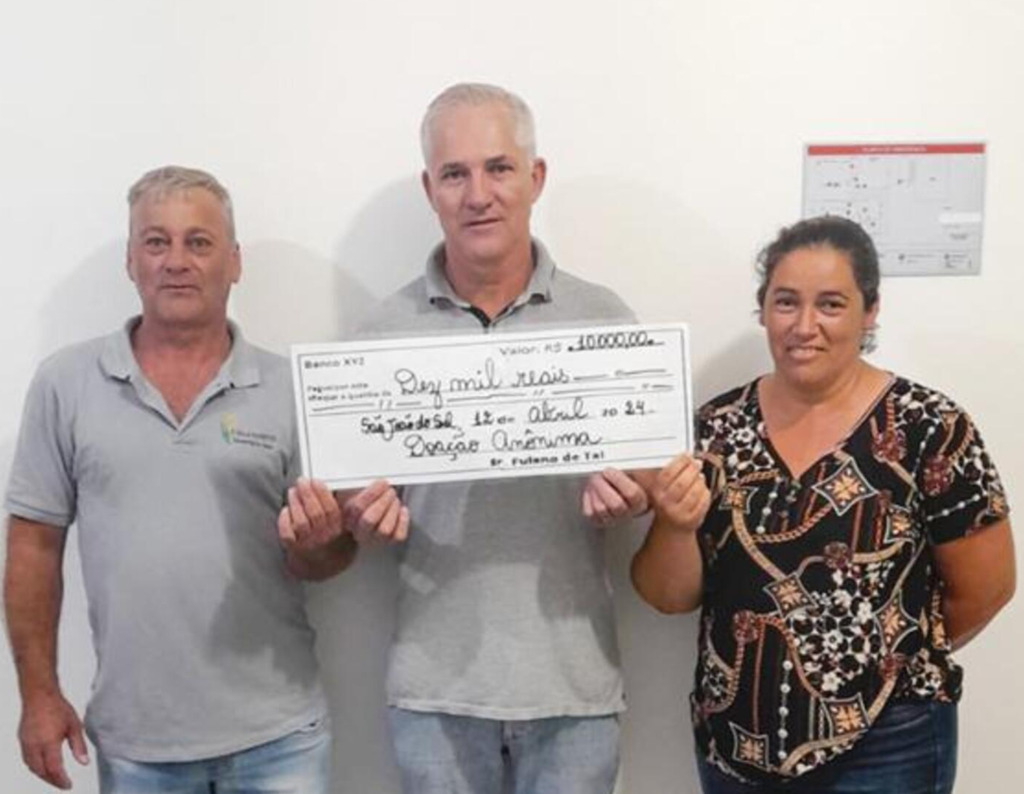 APAE DO MUNICÍPIO DE SÃO JOÃO DO SUL RECEBE DOAÇÃO SURPRESA DE 10 MIL REAIS DE UM DOADOR ANÔNIMO