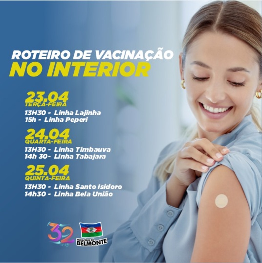 Roteiro para vacinação no interior será realizado nesta semana