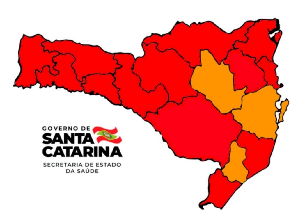 SC tem 13 regiões em risco gravíssimo para Covid