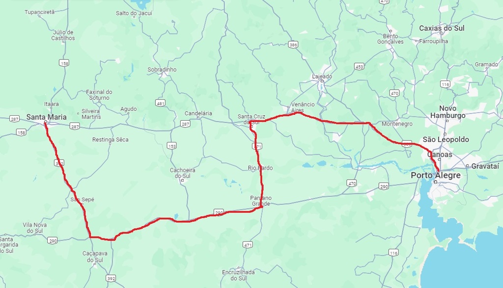 Com bloqueios de rodovias, há uma alternativa para ir de Santa Maria a Porto Alegre