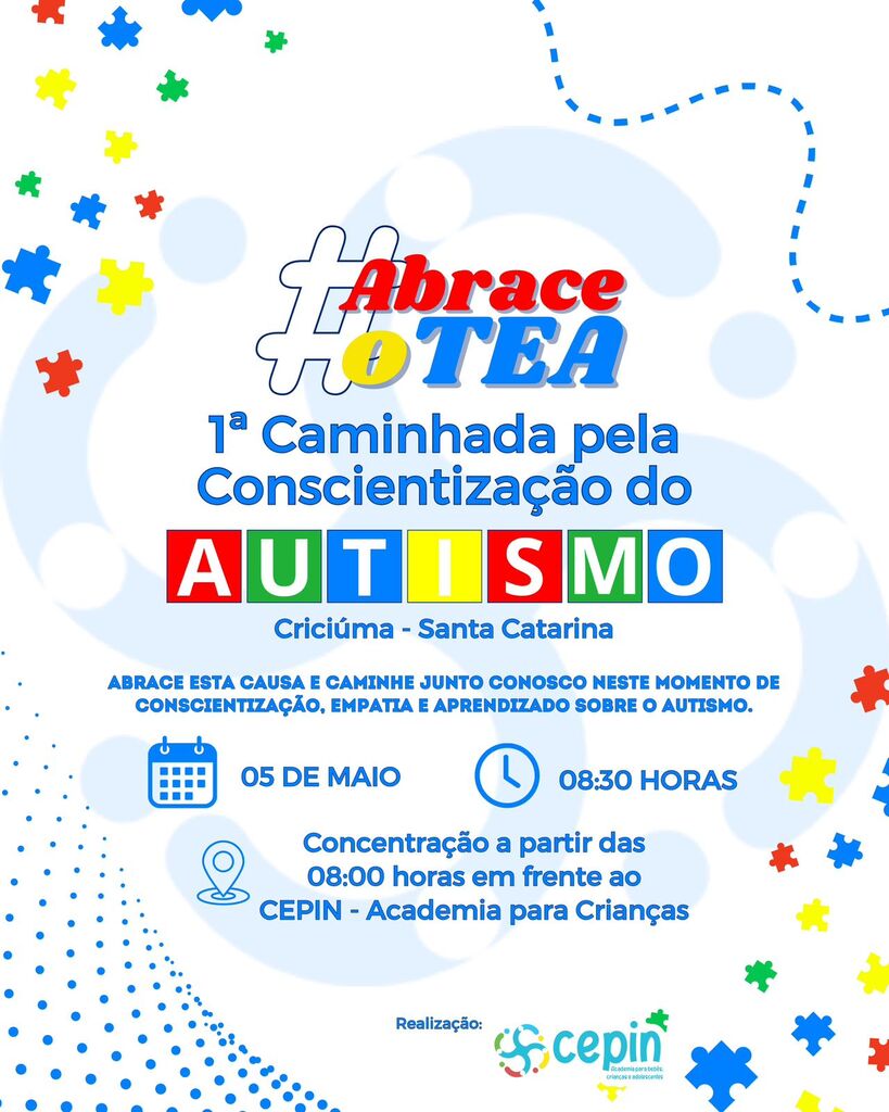 CRICIÚMA RECEBE 1ª CAMINHADA DE CONSCIENTIZAÇÃO PELO AUTISMO