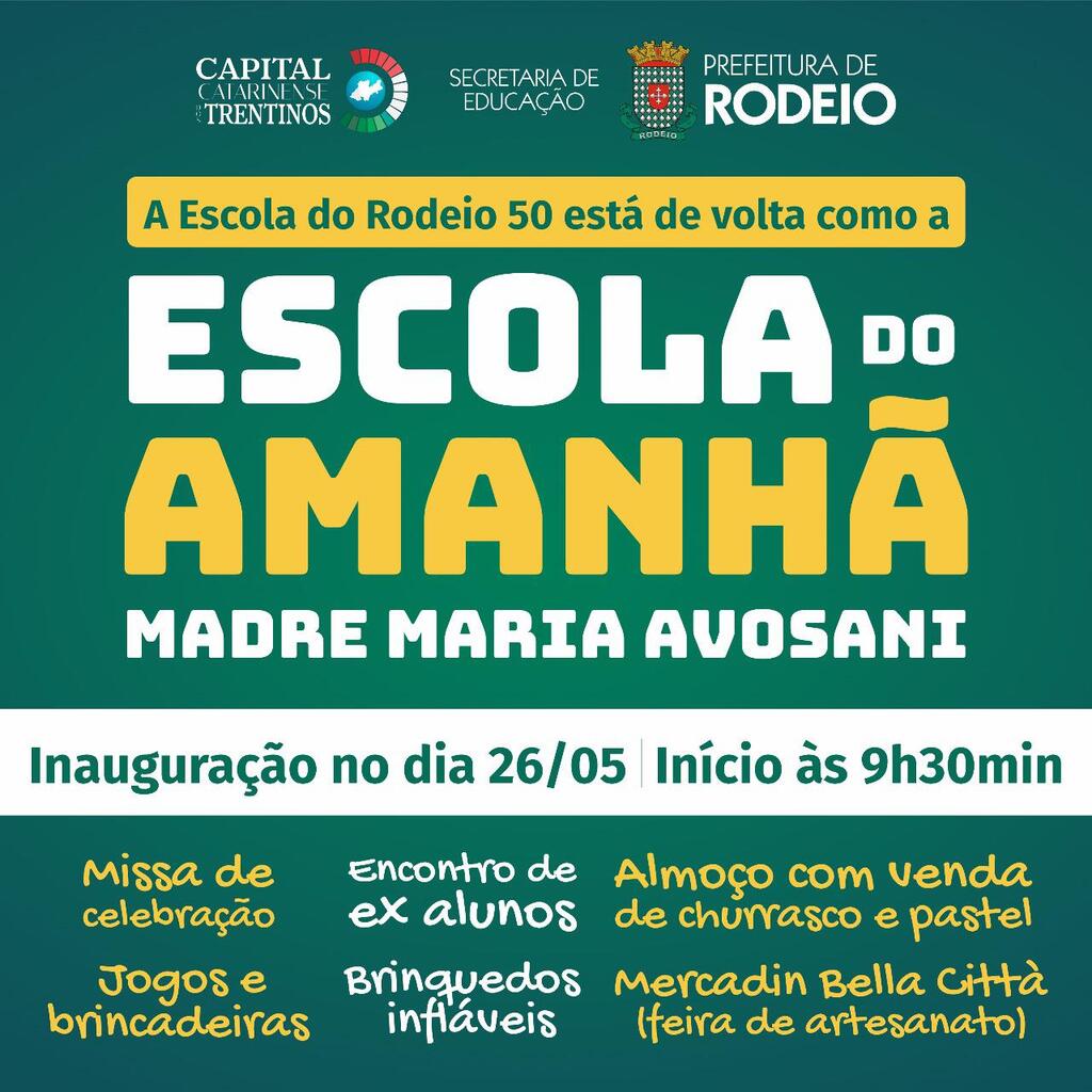 A ESCOLA DO RODEIO 50 ESTÁ DE VOLTA COMO A ESCOLA DO AMANHÃ MADRE MARIA AVOSANI!