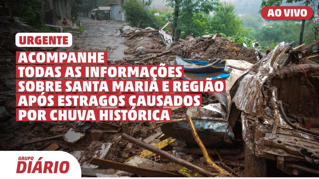 título imagem AO VIVO: acompanhe a cobertura dos estragos da chuva em Santa Maria e região