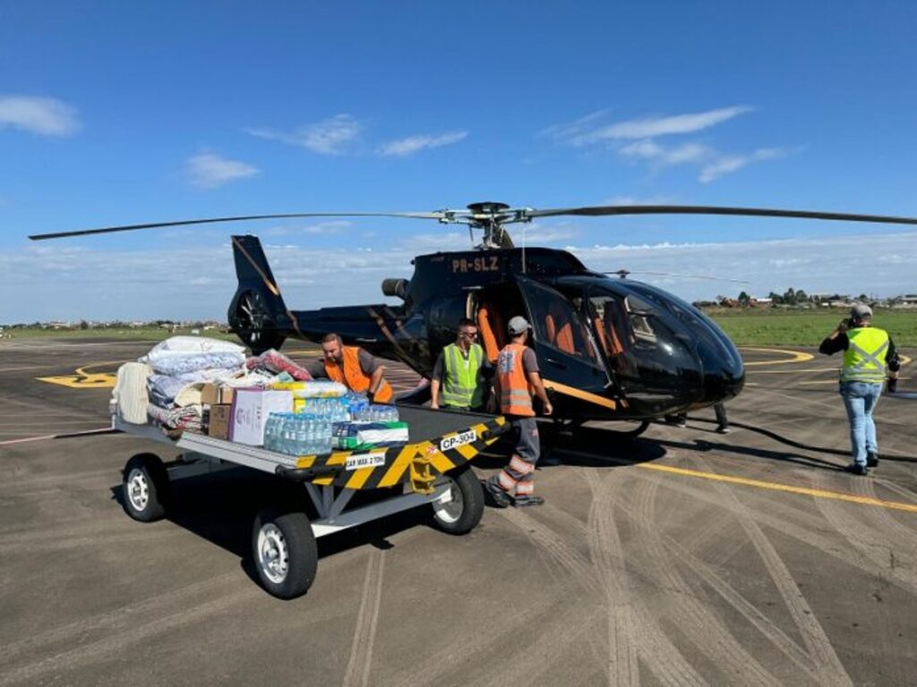 Helicóptero enviado de Pomerode resgata mulher em trabalho de parto no Rio Grande do Sul