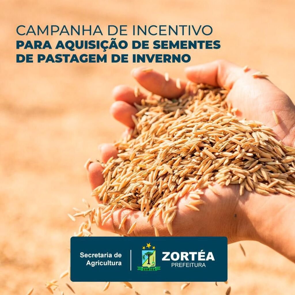 Prefeitura de Zortéa realiza campanha de incentivo para aquisição de sementes de pastagem de inverno para produtores rurais