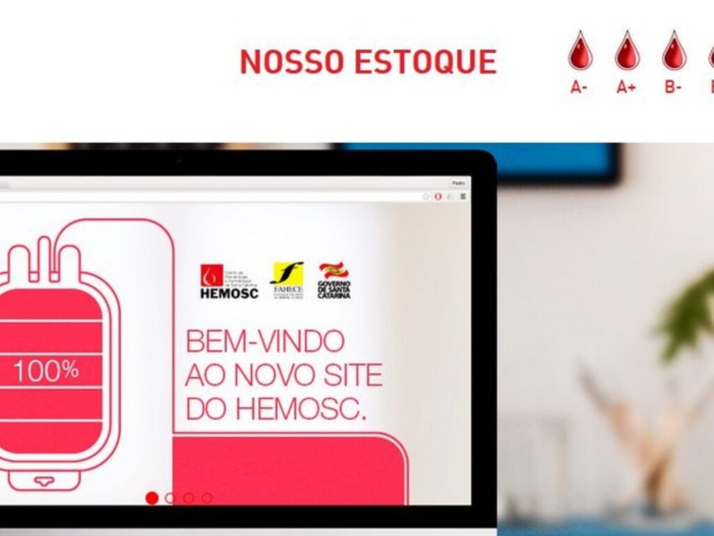 Para facilitar doação, site do Hemosc passa a indicar estoque de sangue