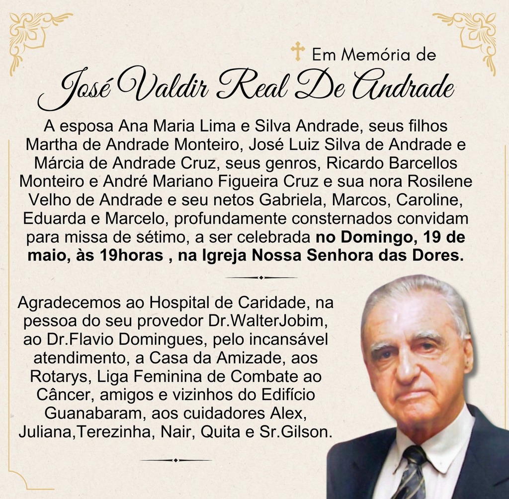 Em memória de José Valdir Real de Andrade
