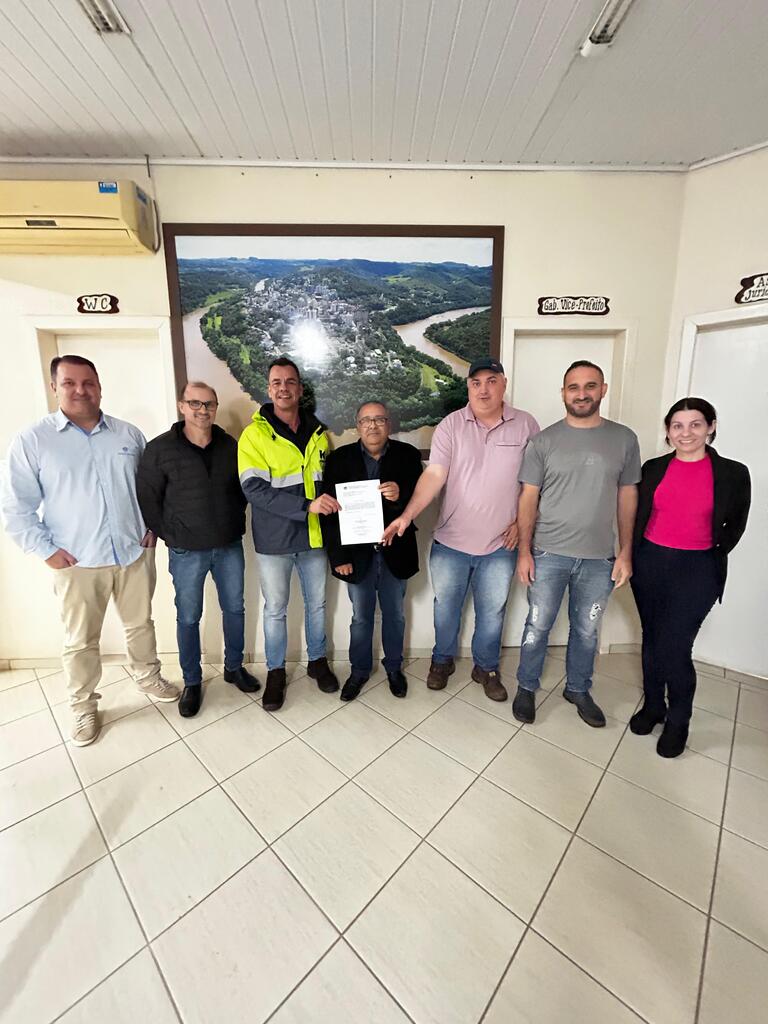 Assinada Ordem de Serviço para a execução da obra de pavimentação asfáltica em Lageado Mariano, interior de Piratuba