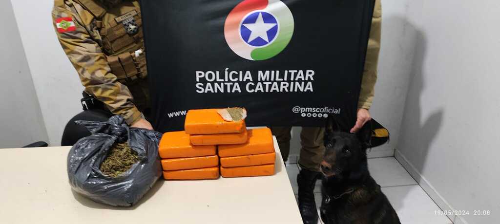 PM apreende aproximadamente 10kg de maconha em São Miguel do Oeste
