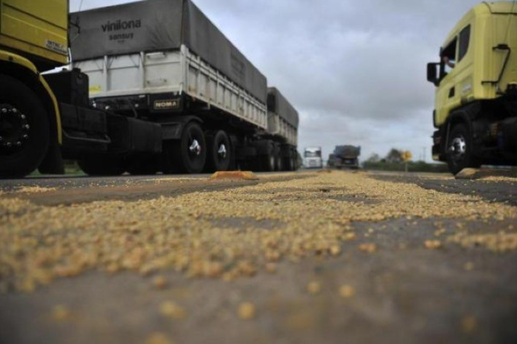 Caminhão derrama grãos e mobiliza autoridades no acesso norte de Imbituba