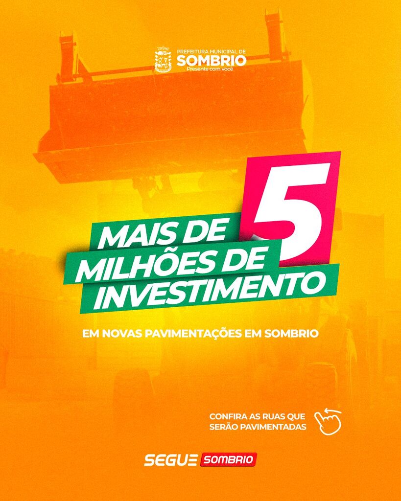PREFEITURA DE SOMBRIO ASSINA ORDENS DE SERVIÇO PARA PAVIMENTAÇÃO DE 14 RUAS EM DIVERSOS BAIRROS