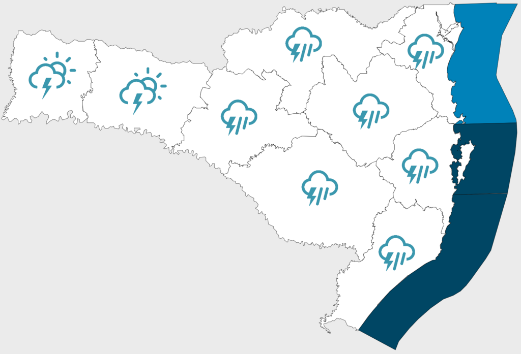 Confira a previsão do tempo para o início desta semana em SC