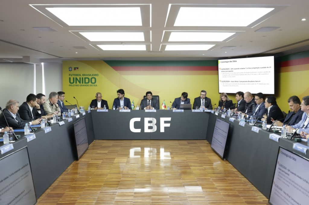 título imagem CBF reúne clubes para debater sobre o retorno do Brasileirão; dupla Gre-Nal vai recuperar jogos na data Fifa