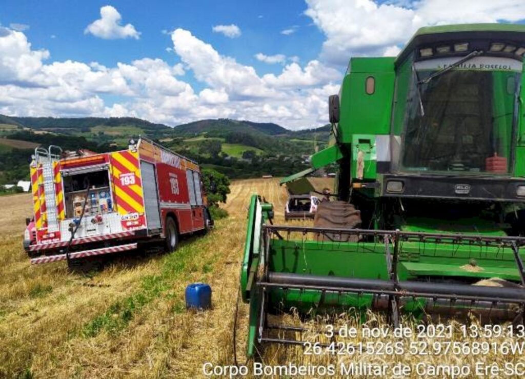 Princípio de incêndio em máquina