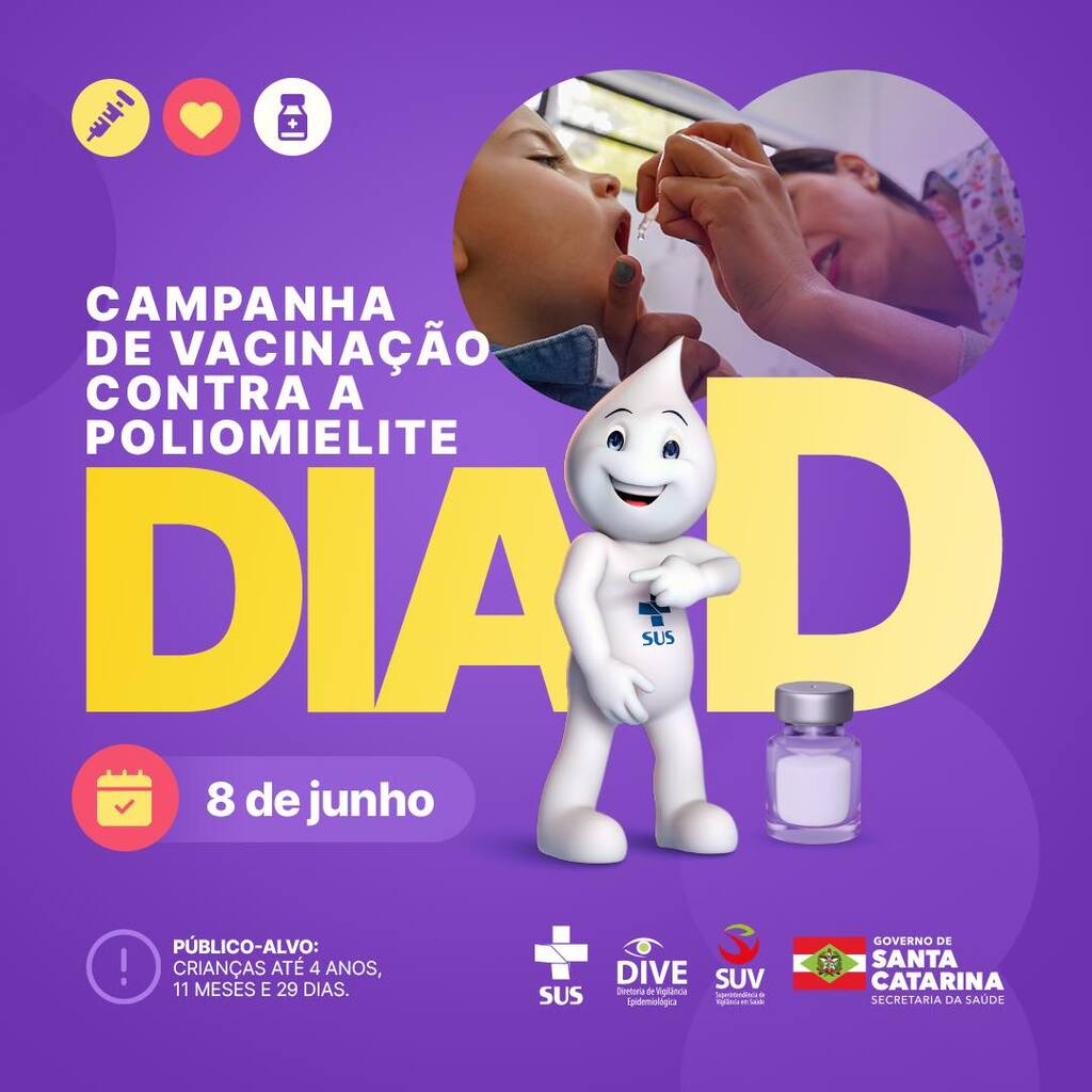 Garanta a imunização do seu filho contra a Poliomielite