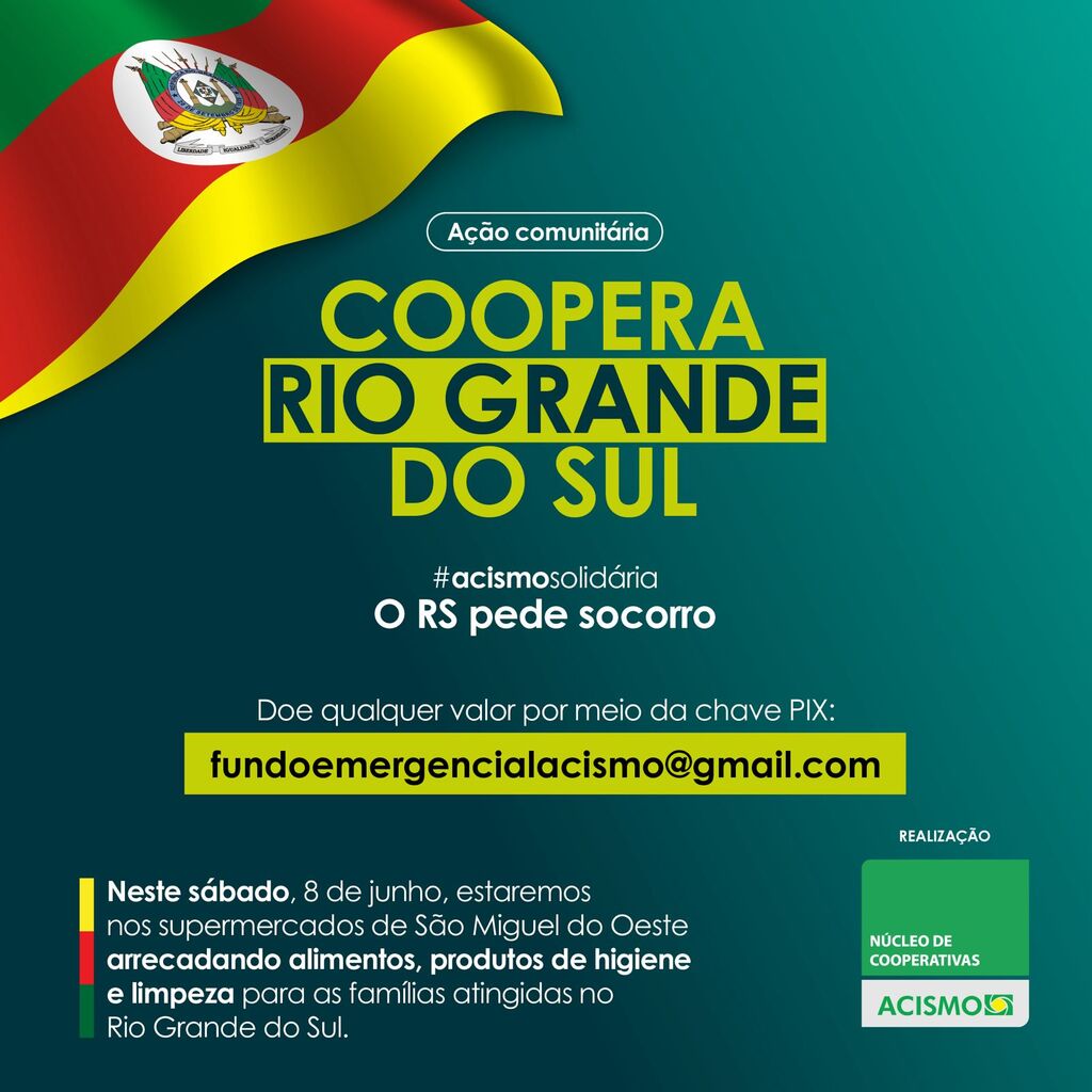 Núcleo de Cooperativas realiza ação do Coopera RS neste sábado