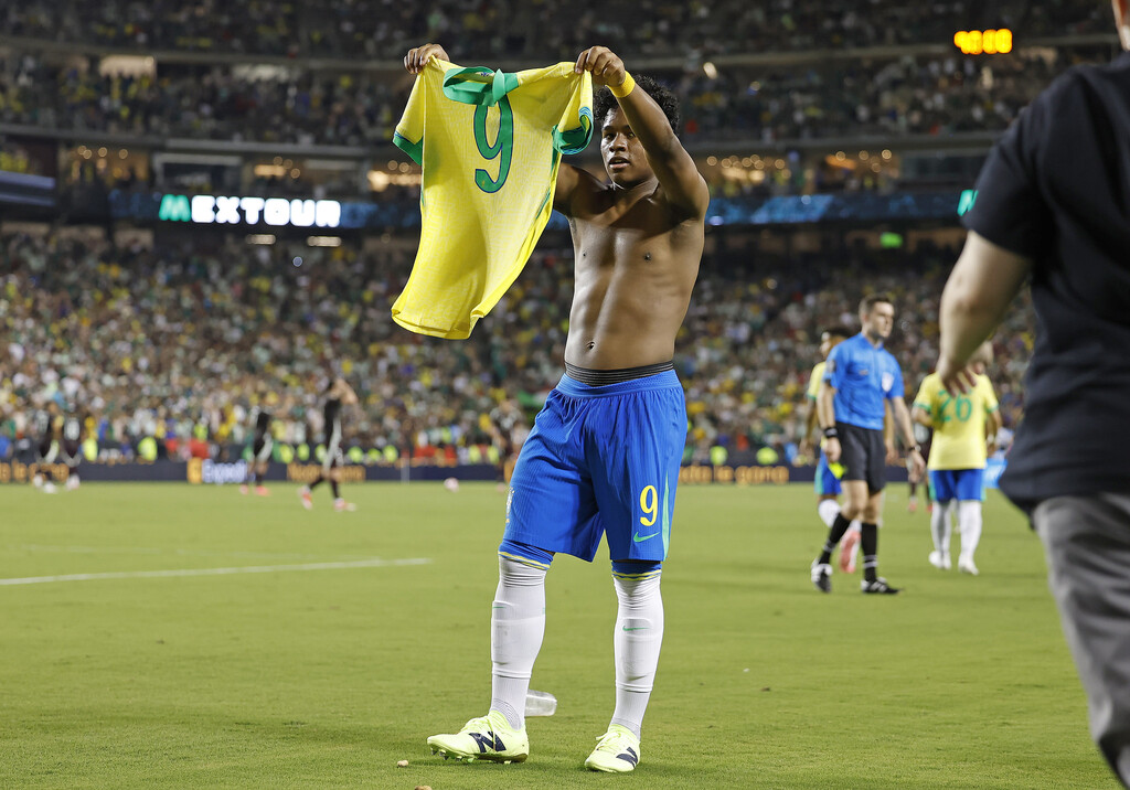 Foto: Rafael Ribeiro - CBF - Gol do atacante de 18 anos foi o terceiro dele nos três jogos do Brasil em 2024 sob comando de Dorival Júnior