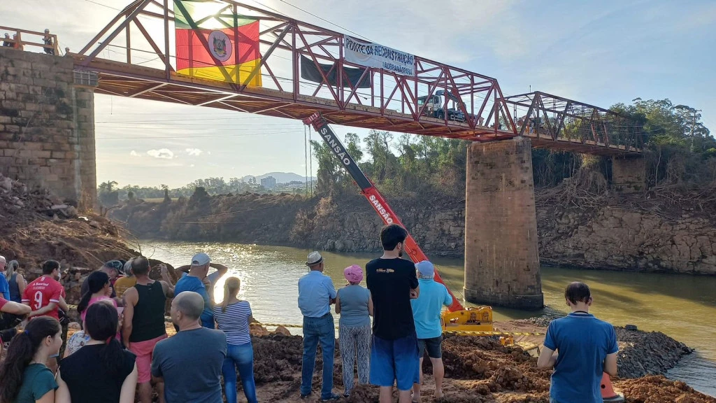 Empresários constroem ponte no RS em 15 dias por apenas R$ 2 milhões
