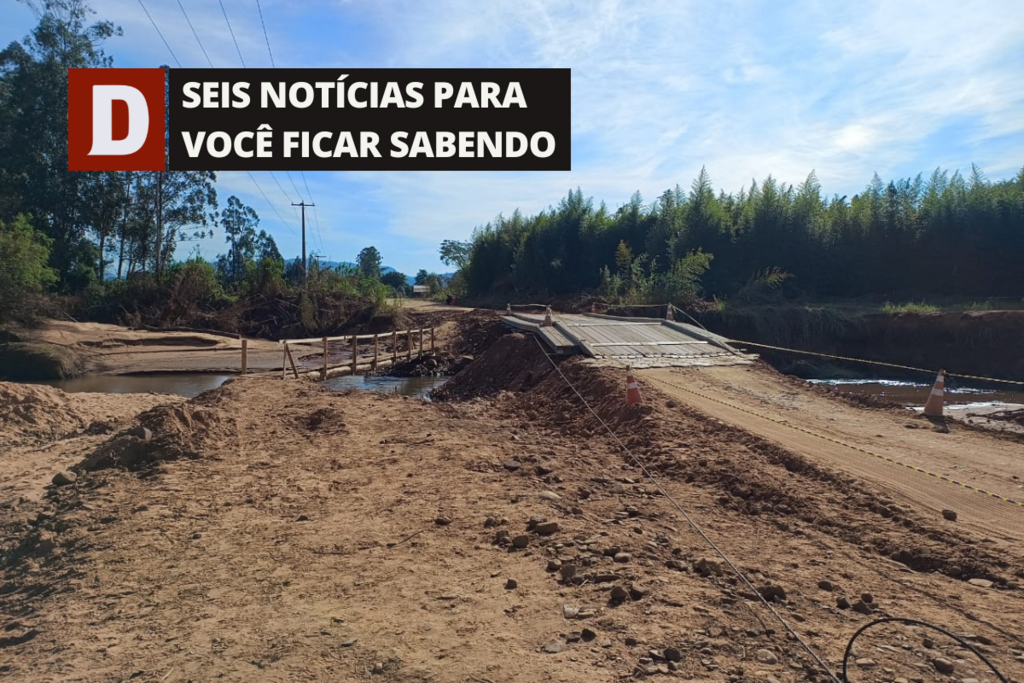 título imagem Ponte provisória sobre o Rio Guarda-Mor, em Faxinal do Soturno, será removida nesta sexta e outras 5 notícias