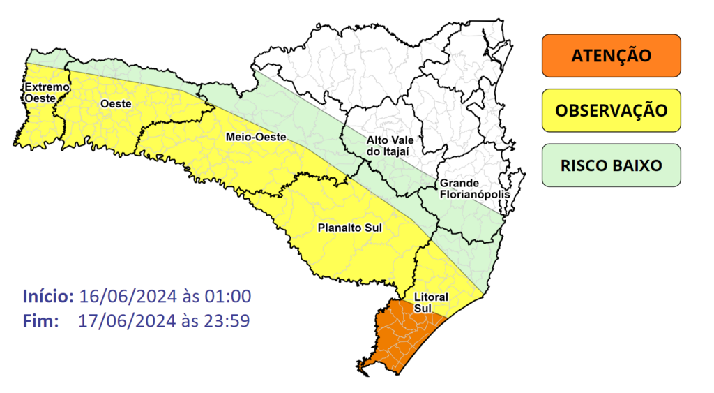 Previsão de chuva intensa e volumosa entre o domingo e a segunda-feira