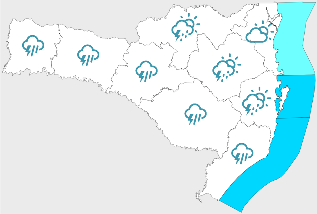 Confira a previsão do tempo para os próximos dias em SC