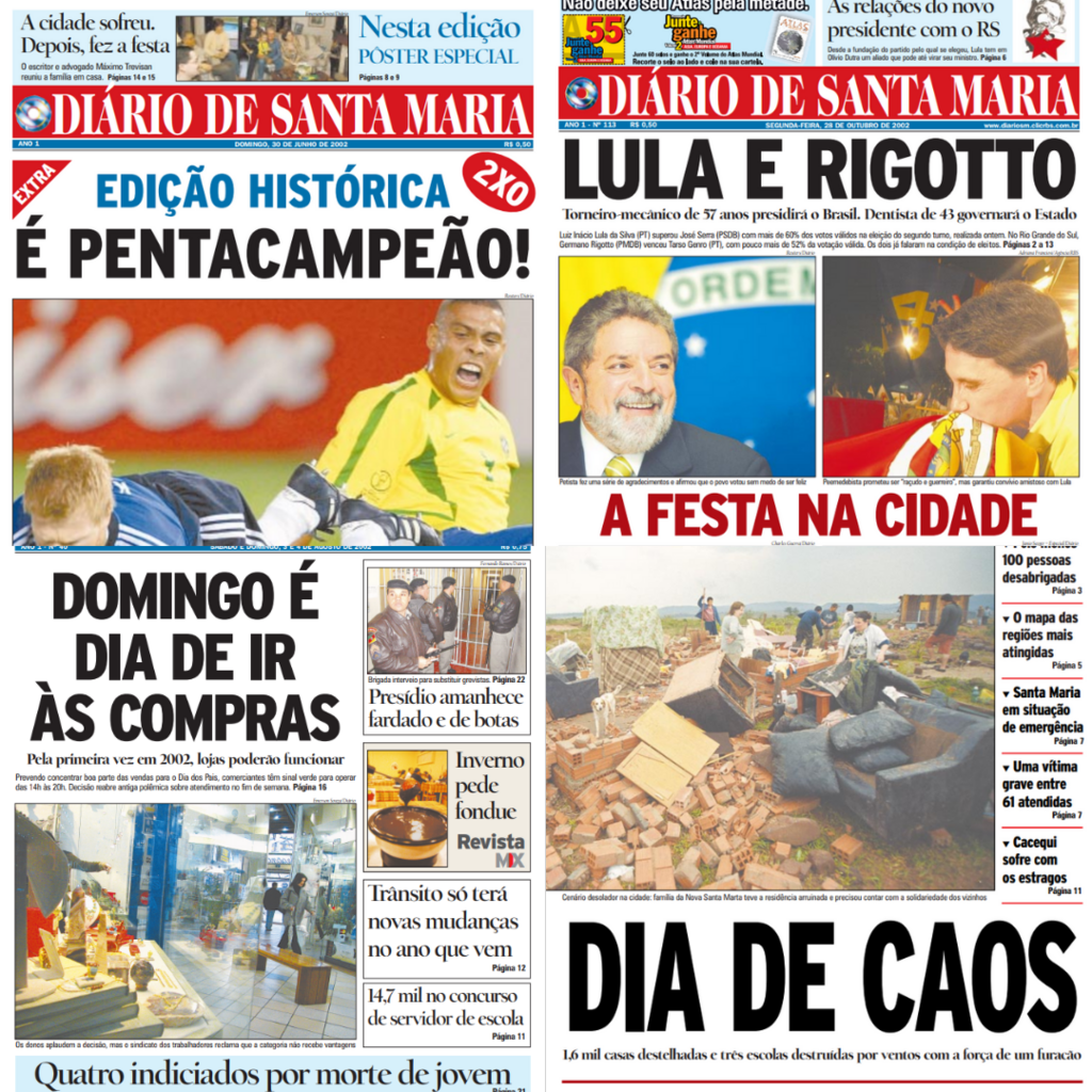 Relembre os principais fatos que estamparam as capas do Diário em 2002
