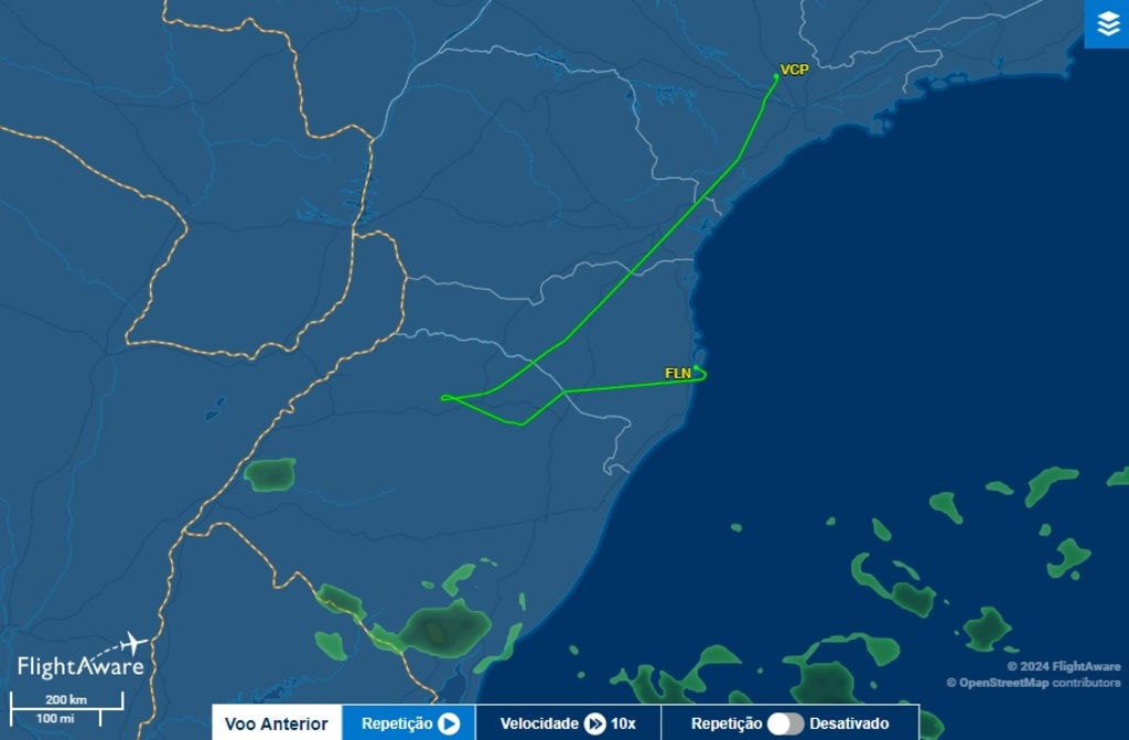 Voo da Azul desvia para Florianópolis, e passageiros precisam vir por via terrestre até Santa Maria