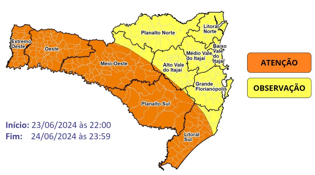 Defesa Civil alerta para a possibilidade de temporais com chuva pontualmente intensa