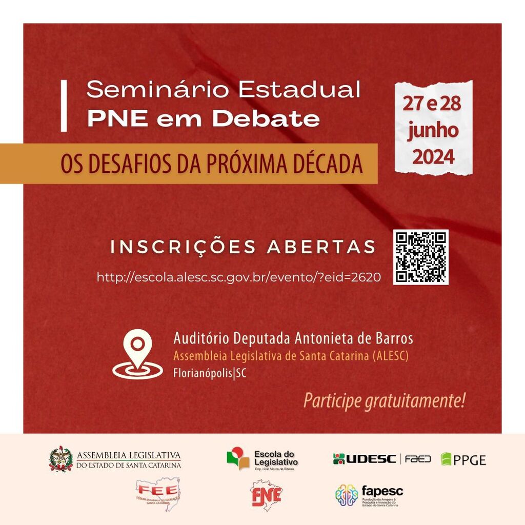 Abertas as inscrições para o Seminário Estadual sobre o Plano Nacional de Educação