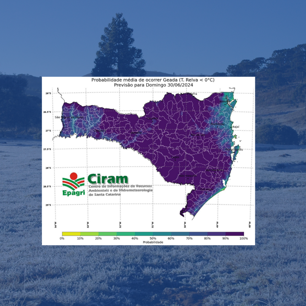 Domingo com previsão de geada ampla em SC