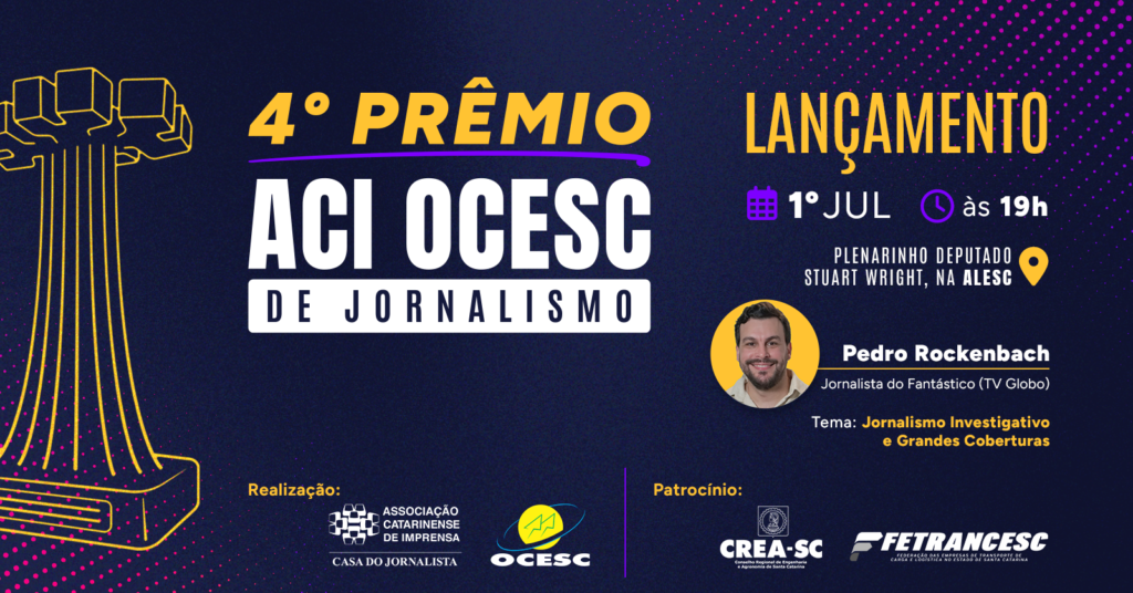 Jornalista premiado do Fantástico é atração do lançamento do 4º Prêmio ACI OCESC de Jornalismo