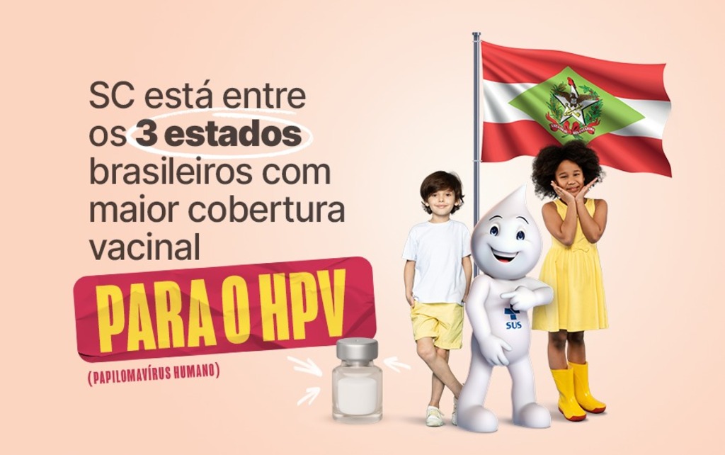 SC está entre os três estados com maior cobertura vacinal para o HPV