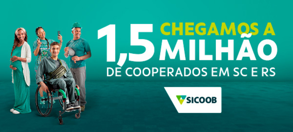 SICOOB SC/RS ULTRAPASSA 1,5 MILHÃO DE COOPERADOS