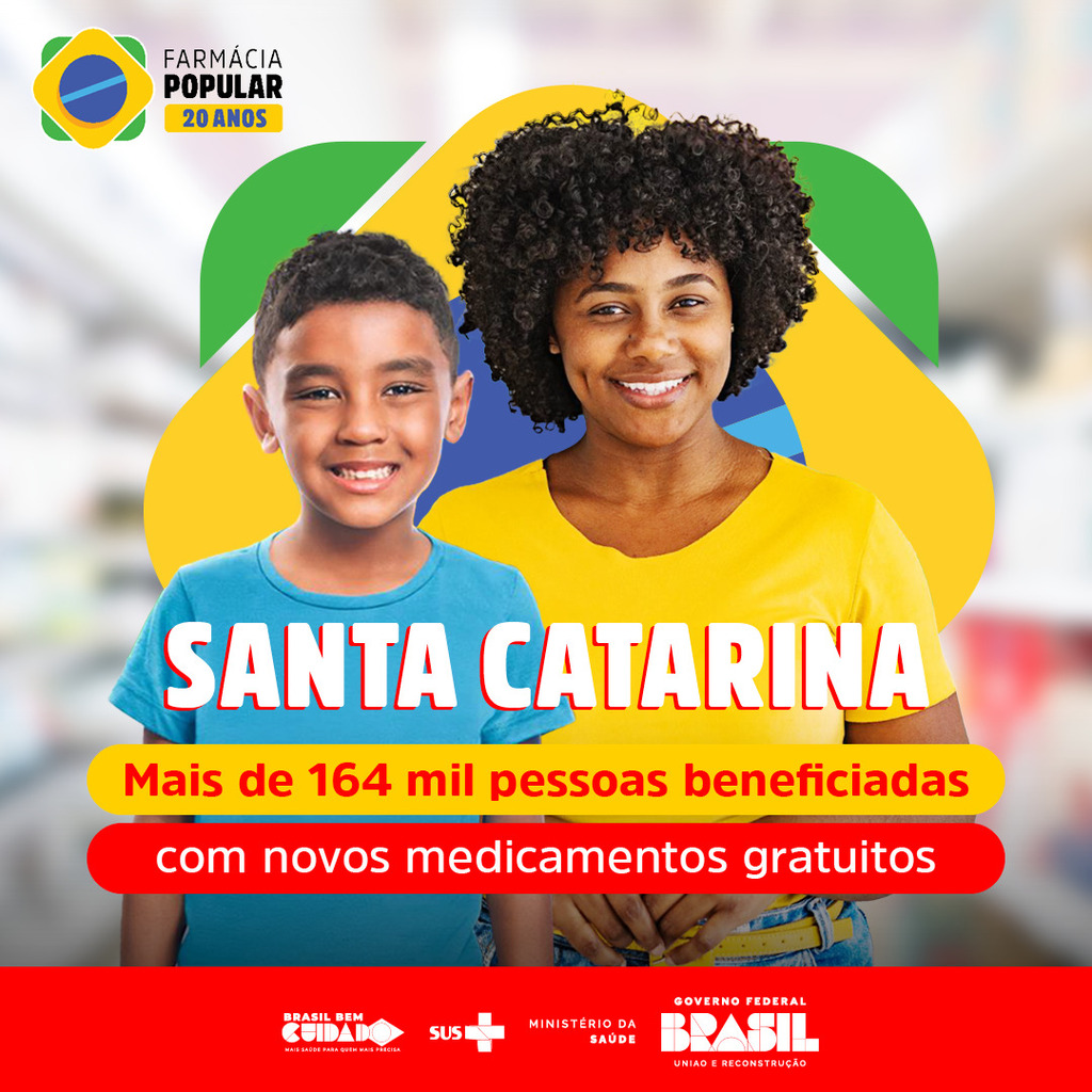 Saúde anuncia ampliação do Farmácia Popular em Santa Catarina