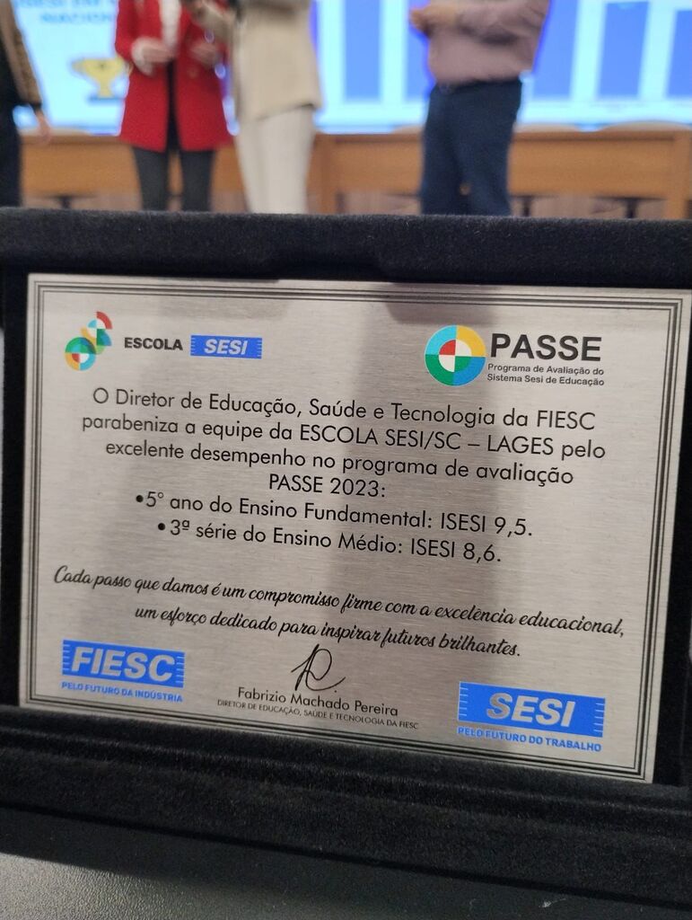 Escola SESI de Lages é 1º lugar no Brasil na avaliação do programa PASSE