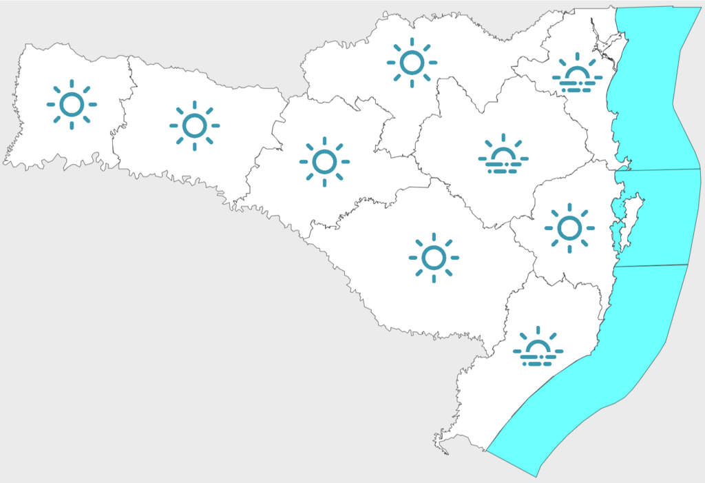 Confira a previsão do tempo para os próximos dias em SC