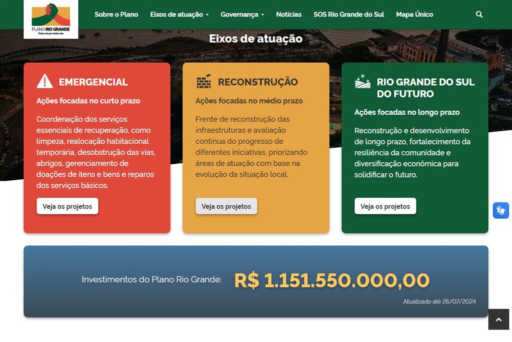 Governo do Estado lança site do Plano Rio Grande