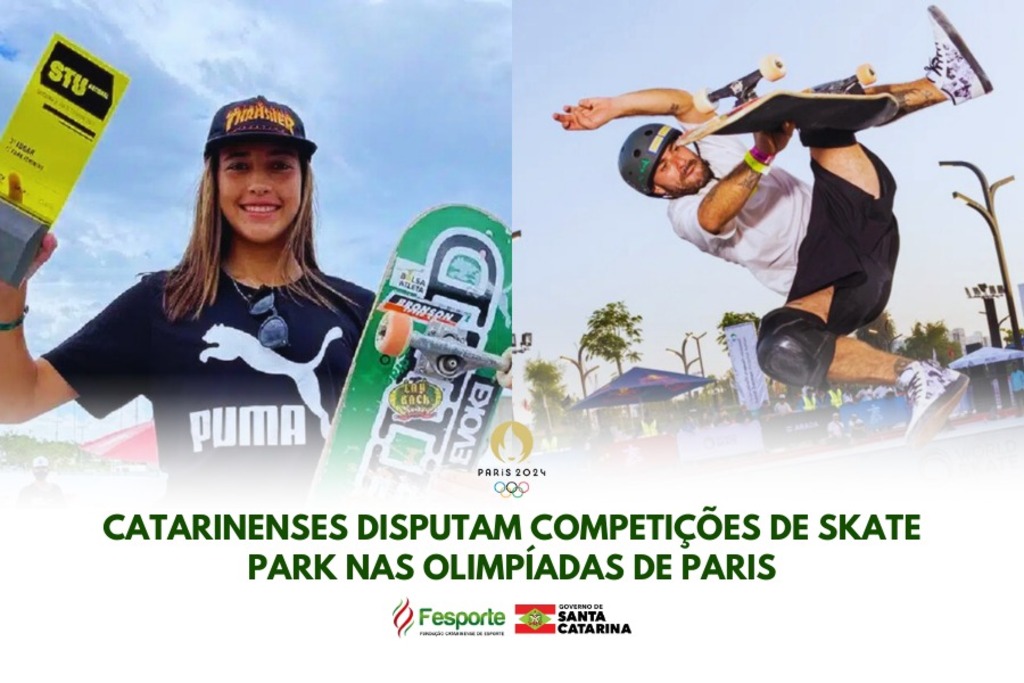 Skatistas catarinenses competem nos Jogos Olímpicos de Paris