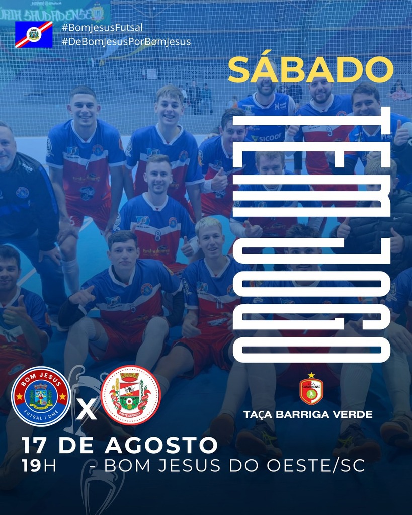 Bom Jesus Futsal enfrenta Ponte Serrada nas quartas de final da Taça Barriga Verde