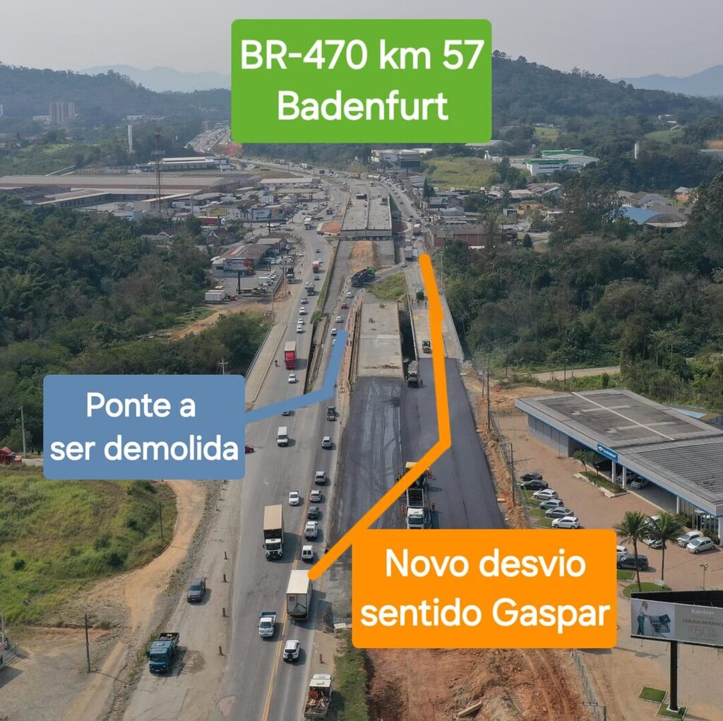 BR-470 no Badenfurt, em Blumenau (Foto: DNIT, Divulgação) - 