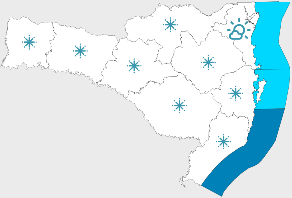 Confira a previsão do tempo para os próximos dias em SC