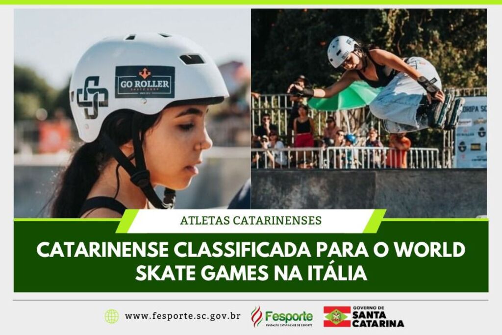 Jovem atleta catarinense conquista vaga para representar o Brasil no World Skate Games, em Roma