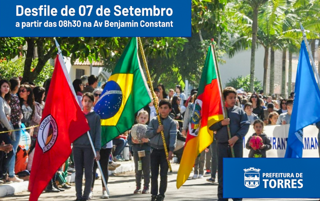 ABERTURA OFICIAL DA SEMANA DA PÁTRIA ACONTECE  NA SEGUNDA (02/09) EM FRENTE AO CAT EM TORRES