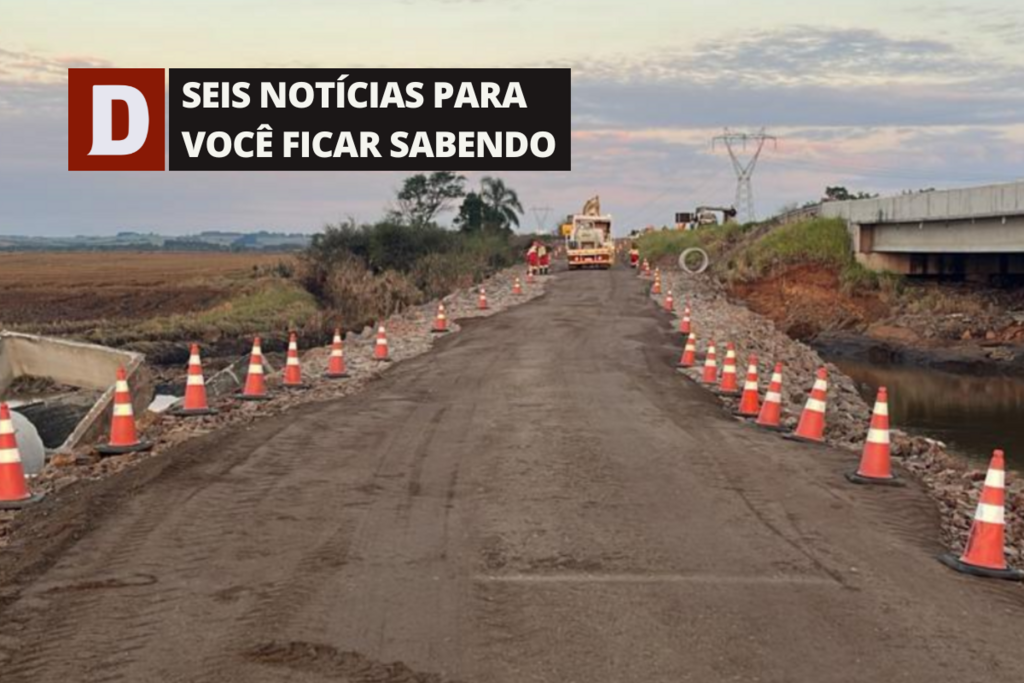 Desvio da ponte da Várzea do Rio Toropi terá bloqueio para manutenção e outras 5 notícias pra você ficar sabendo