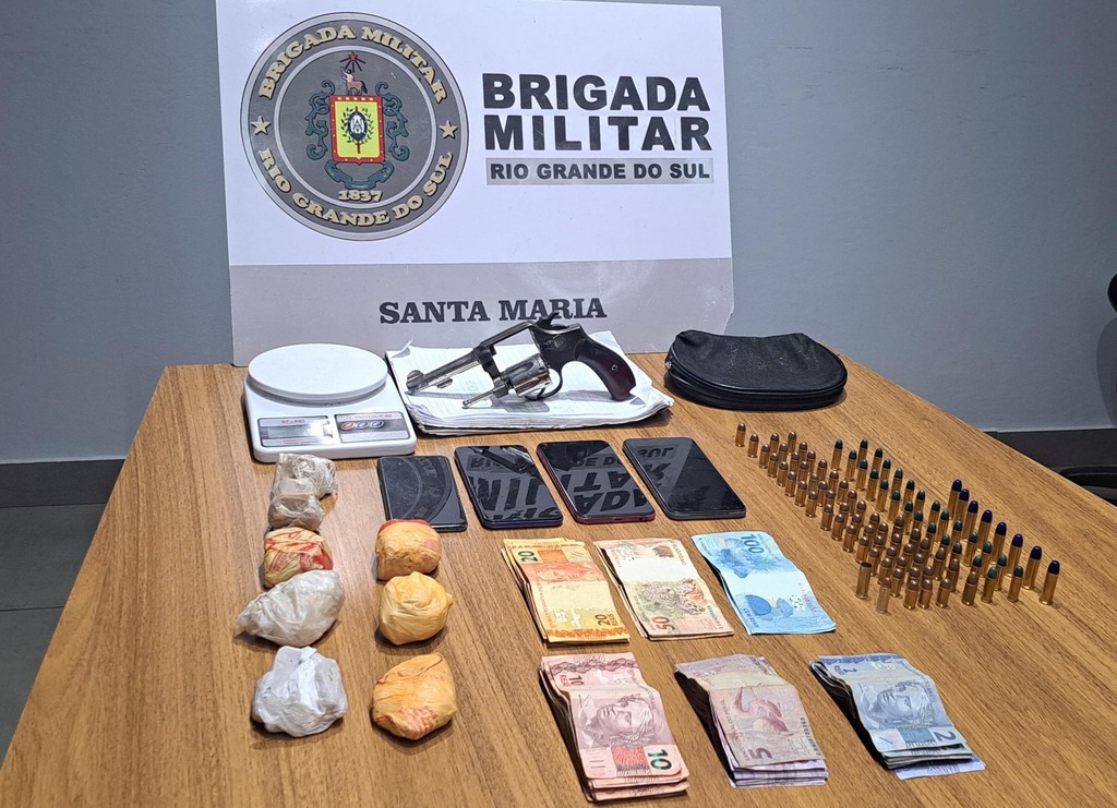 Adolescente é apreendido com drogas, munições e arma em Santa Maria